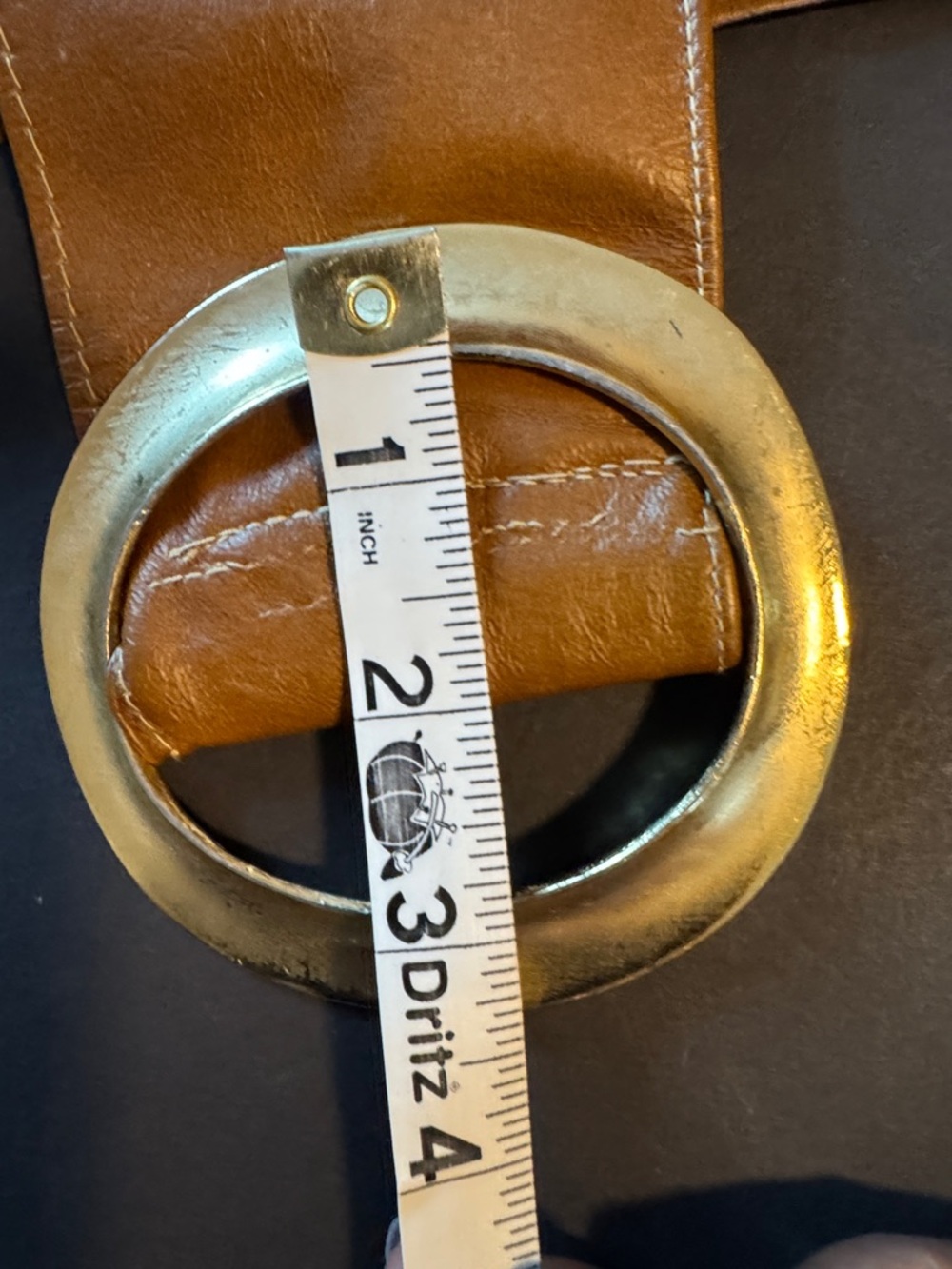 Vintage Leather Belt with Large Statement Buckle - Picture 4 of 11